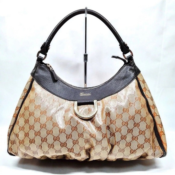 Authentic GUCCI D-Ring Coated Canvas Shoulder Handbag - Picture 10 of 10